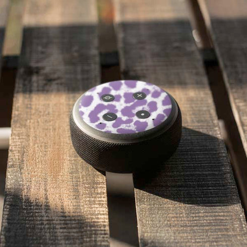 Lavender Snow Leopard Animal Print Color Pop Amazon Echo Dot Skin