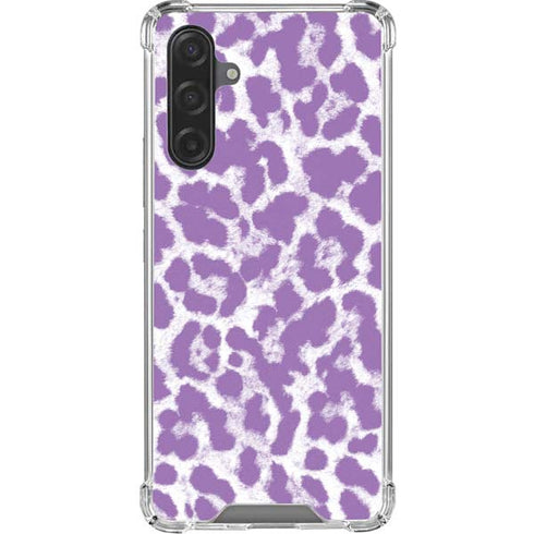 Lavender Snow Leopard Animal Print Color Pop Galaxy A17 Clear Case