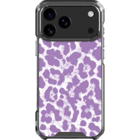 Lavender Snow Leopard Animal Print Color Pop iPhone 18 Pro Max Clear Case
