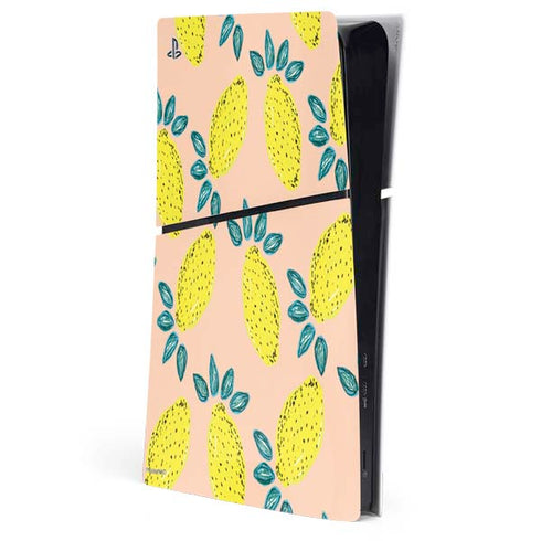 Bouffants and Broken Hearts Lemon Party PS5 Slim Digital Edition Console Skin