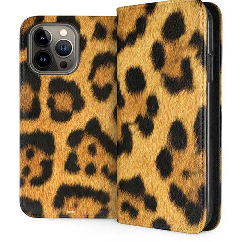 Leopard Animal Print iPhone 13 Pro Max Folio Case