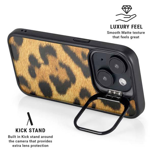 Leopard iPhone 15 Plus Kickstand Case
