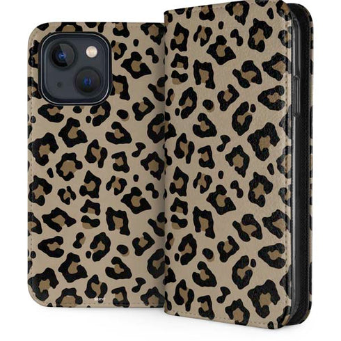 Leopard Print iPhone 15 Folio Case