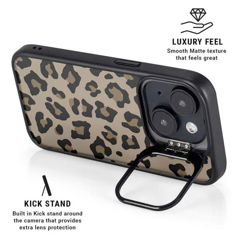 Leopard Print iPhone 15 Plus Kickstand Case