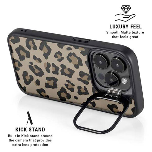 Leopard Print iPhone 16 Pro Max Kickstand Case