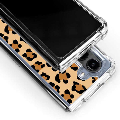 Leopard Spots Print Galaxy Z Fold5 5G Clear Case