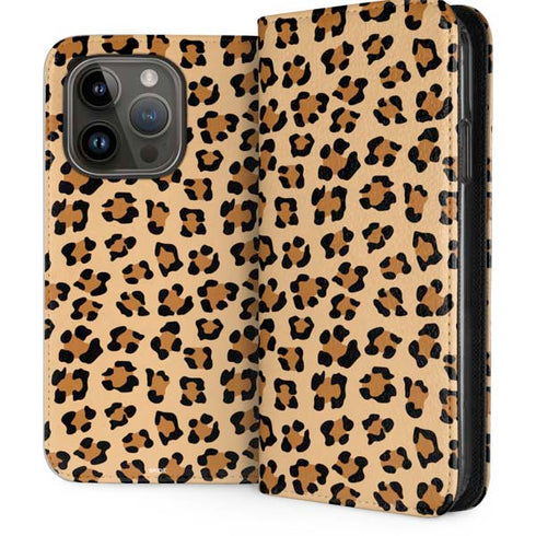 Leopard Spots Print iPhone 15 Pro Folio Case