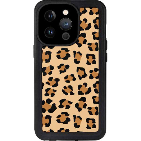 Leopard Spots Print iPhone 15 Pro Waterproof Case