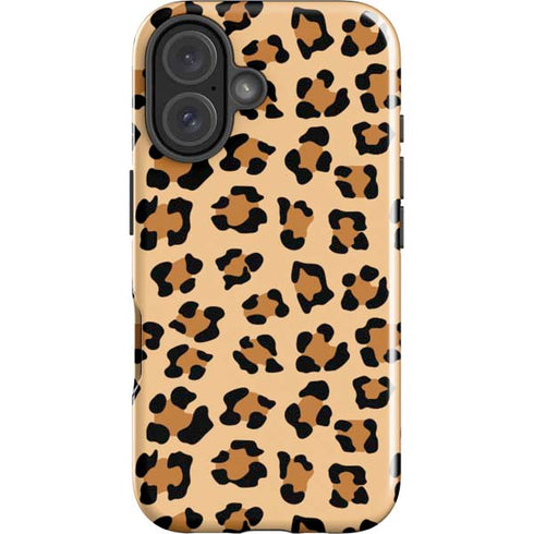 Leopard Spots Print iPhone 16 Plus Impact Case