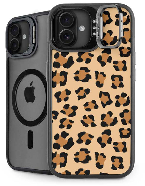 Leopard Spots Print iPhone 16 Plus Kickstand Case