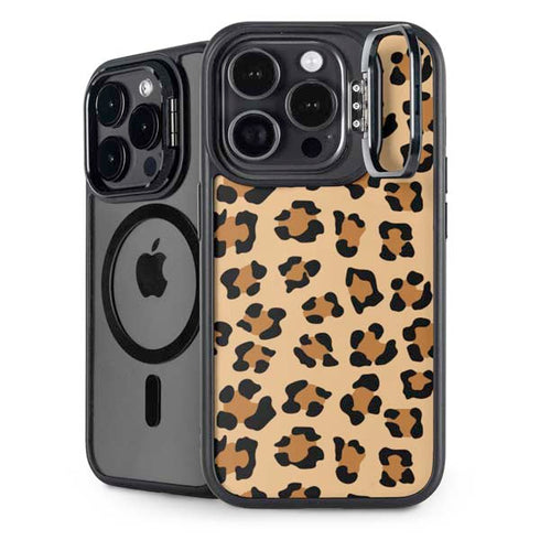 Leopard Spots Print iPhone 16 Pro Max Kickstand Case