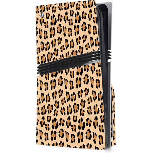 Leopard Spots Print PS5 Pro Disk Console Skin