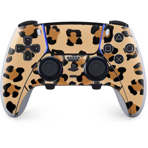 Leopard Spots Print PS5 DualSense Edge Pro Controller Skin