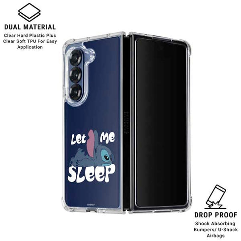 Disney Lilo and Stitch Let Me Sleep Galaxy Z Fold7 Clear Case