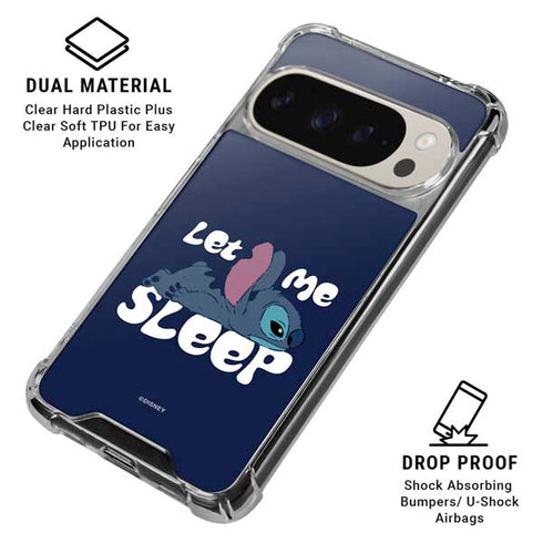 Disney Lilo and Stitch Let Me Sleep Google Pixel 9 Pro XL Clear Case