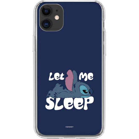 Disney Lilo and Stitch Let Me Sleep iPhone 11 Clear Case