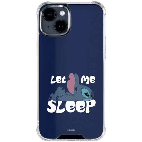 Disney Lilo and Stitch Let Me Sleep iPhone 15 Clear Case