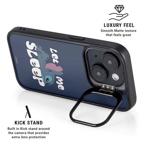 Disney Lilo and Stitch Let Me Sleep iPhone 15 Plus Kickstand Case