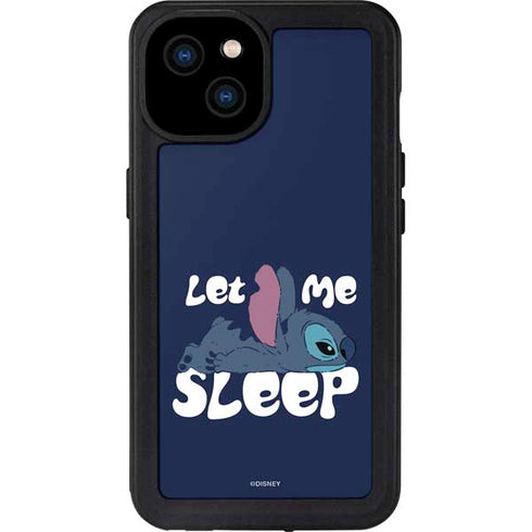 Disney Lilo and Stitch Let Me Sleep iPhone 15 Plus Waterproof Case
