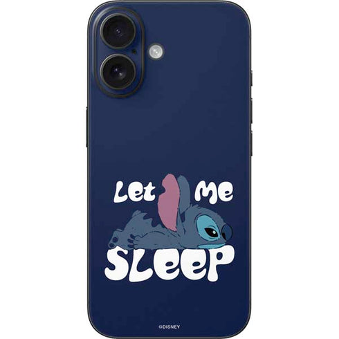 Disney Lilo and Stitch Let Me Sleep iPhone 16 Skin