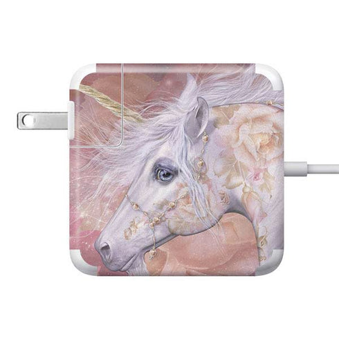 Licorne Florale Rose Unicorn by Laurie Prindle 85W Power Adapter (15 and 17 inch MacBook Pro Charger) Skin