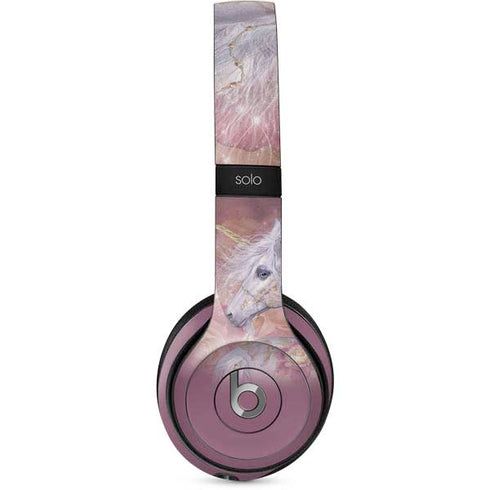 Licorne Florale Rose Unicorn by Laurie Prindle Beats Solo 2 Wired Skin