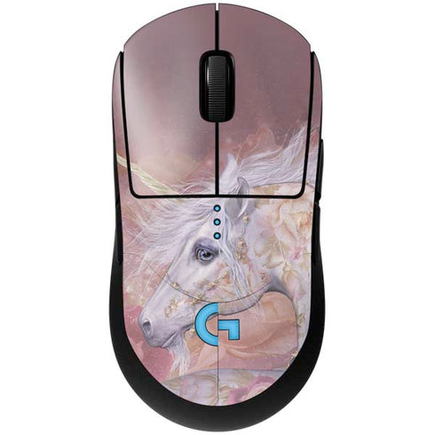 Licorne Florale Rose Unicorn by Laurie Prindle G Pro Wireless Gaming Mouse Skin