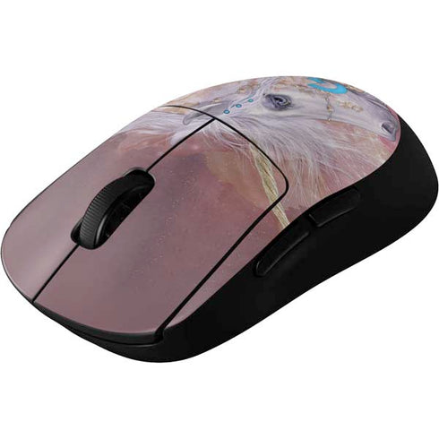 Licorne Florale Rose Unicorn by Laurie Prindle G Pro Wireless Gaming Mouse Skin