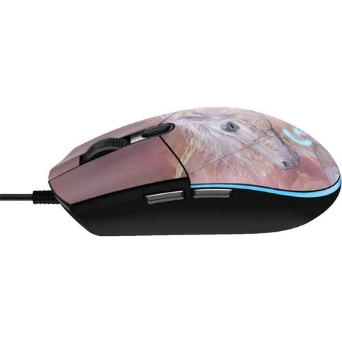 Licorne Florale Rose Unicorn by Laurie Prindle G203 Prodigy RGB Wired Gaming Mouse Skin