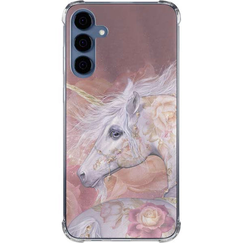 Licorne Florale Rose Unicorn by Laurie Prindle Galaxy A55 5G Clear Case