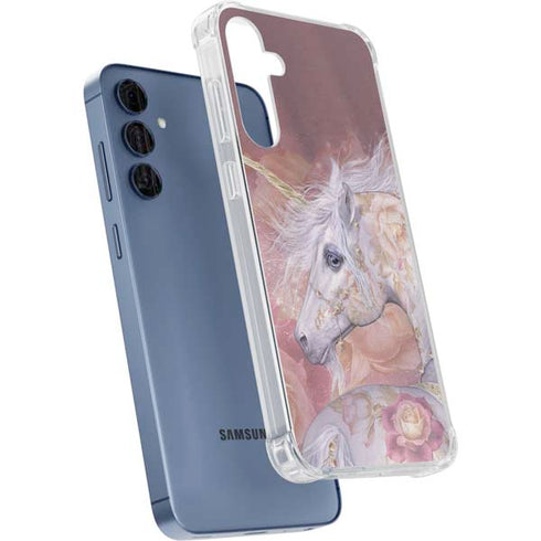 Licorne Florale Rose Unicorn by Laurie Prindle Galaxy A55 5G Clear Case