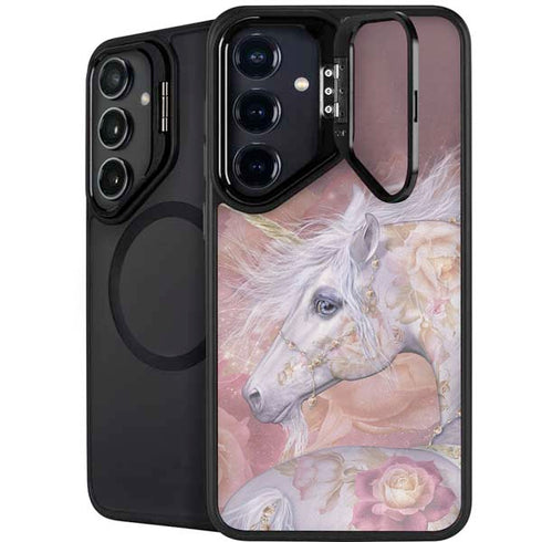 Licorne Florale Rose Unicorn by Laurie Prindle Galaxy S25 Kickstand Case