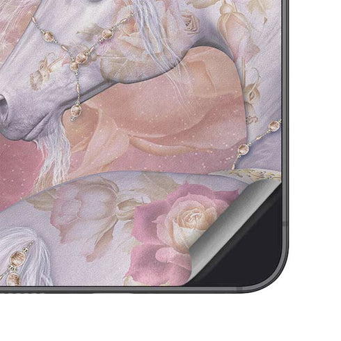 Licorne Florale Rose Unicorn by Laurie Prindle Galaxy S25 Plus Skin