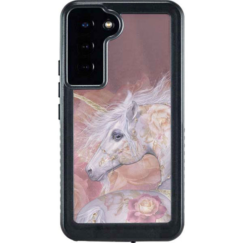 Licorne Florale Rose Unicorn by Laurie Prindle Galaxy S24 Plus Waterproof Case