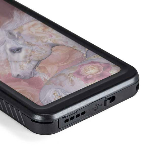 Licorne Florale Rose Unicorn by Laurie Prindle Galaxy S24 Plus Waterproof Case