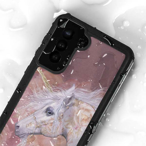 Licorne Florale Rose Unicorn by Laurie Prindle Galaxy S24 Plus Waterproof Case