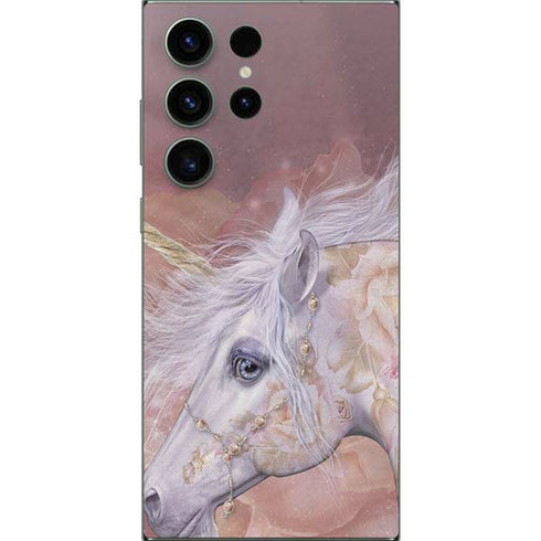 Licorne Florale Rose Unicorn by Laurie Prindle Galaxy S25 Ultra Skin