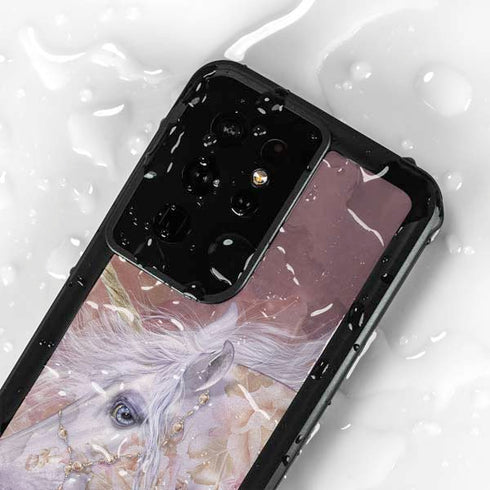 Licorne Florale Rose Unicorn by Laurie Prindle Galaxy S24 Ultra Waterproof Case