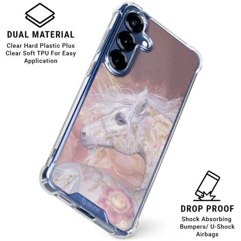 Licorne Florale Rose Unicorn by Laurie Prindle Galaxy S25 Plus Clear Case