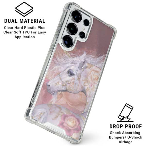 Licorne Florale Rose Unicorn by Laurie Prindle Galaxy S25 Ultra Clear Case