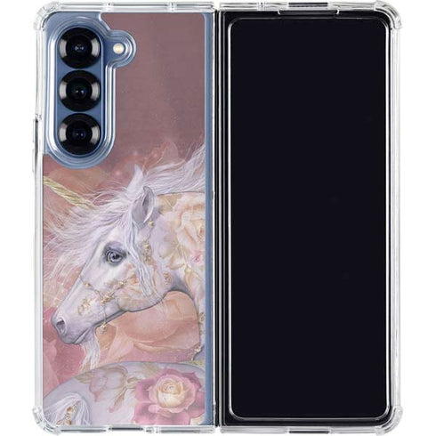 Licorne Florale Rose Unicorn by Laurie Prindle Galaxy Z Fold6 Clear Case