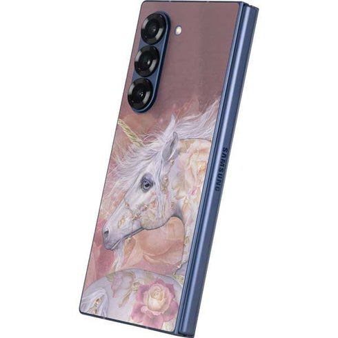 Licorne Florale Rose Unicorn by Laurie Prindle Galaxy Z Fold6 Skin