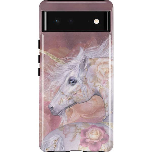 Licorne Florale Rose Unicorn by Laurie Prindle Pixel Cases