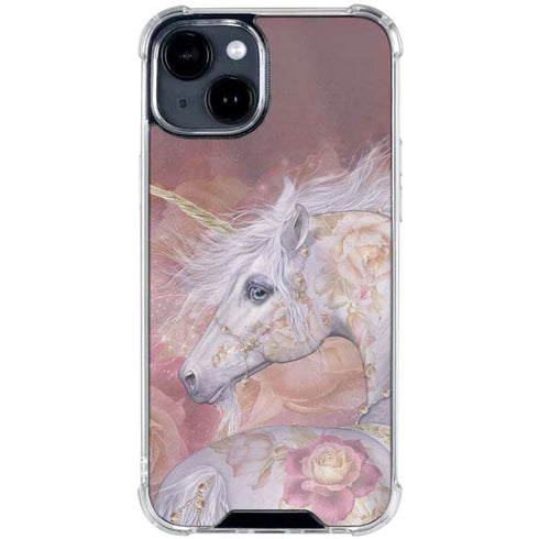 Licorne Florale Rose Unicorn by Laurie Prindle iPhone 15 Clear Case