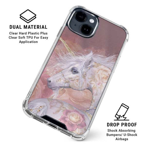 Licorne Florale Rose Unicorn by Laurie Prindle iPhone 15 Clear Case