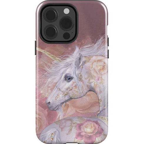 Licorne Florale Rose Unicorn by Laurie Prindle iPhone 15 Pro Impact Case