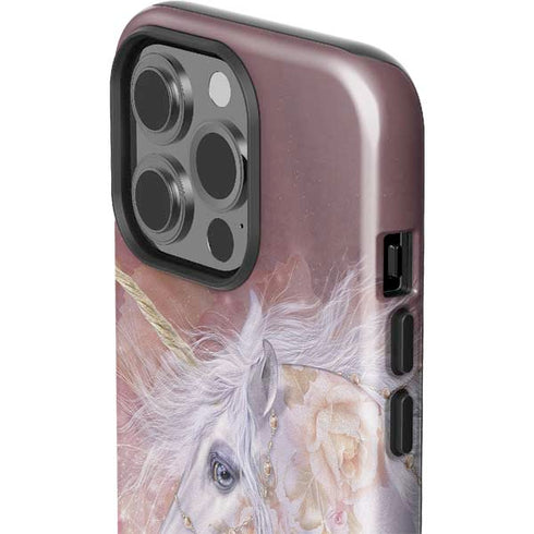 Licorne Florale Rose Unicorn by Laurie Prindle iPhone 15 Pro Impact Case