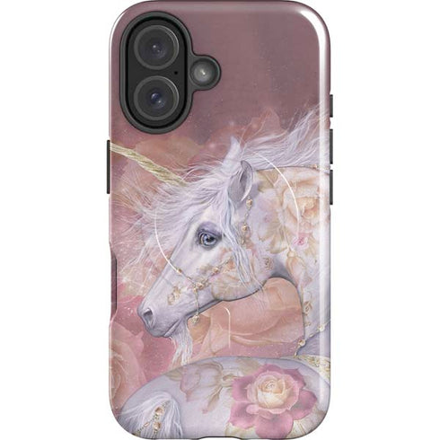 Licorne Florale Rose Unicorn by Laurie Prindle iPhone 16 Magsafe Impact Case