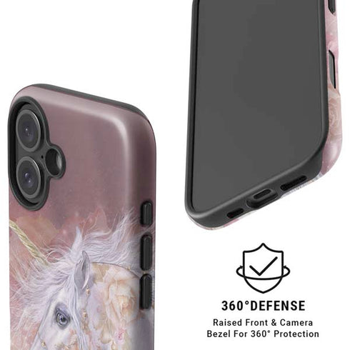 Licorne Florale Rose Unicorn by Laurie Prindle iPhone 16 Magsafe Impact Case