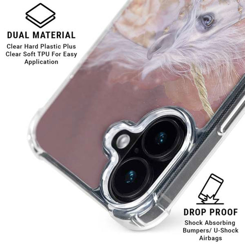 Licorne Florale Rose Unicorn by Laurie Prindle iPhone 16 Plus Clear Case